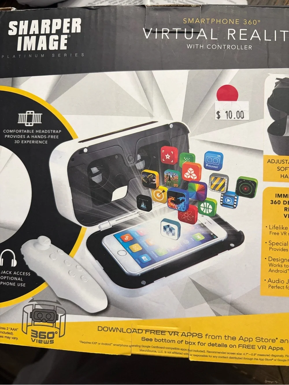 Sharper Image White and Black VR Headset with Controller - Pack of 2
